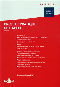 DROIT ET PRATIQUE DE L'APPEL 2018/2019