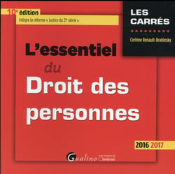 L'essentiel du droit des personnes (édition 2016/2017)