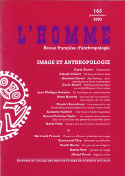 Revue l'homme n.165 - images et anthropologie