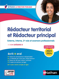 Concours rédacteur territorial et rédacteur principal - catégorie B - concours externe, interne, 3e voie et examens professionnels (édition 2023/2024)