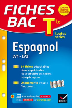 Fiches bac Tome 12 : espagnol - terminale - lv1-lv2