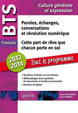 Cette part de rêve que chacun porte en soi - paroles, échanges, conversations, thèmes - BTS français (édition 2013/2014)