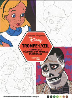 GRAND BLOC DISNEY TROMPE-L OEIL - Livre de coloriage pour adultes