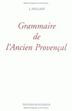 Grammaire de l'ancien provençal