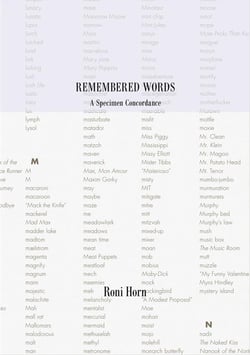 Roni horn remembered words a specimen concordance