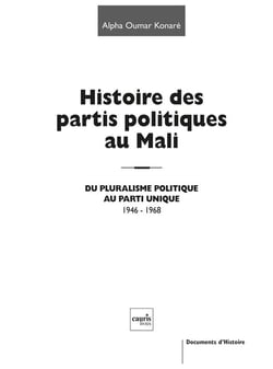 Histoire des partis politiques au Mali - du pluralisme politique au parti unique, 1946-1968