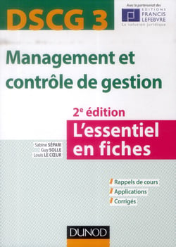 Dscg 3 - management et contrôle de gestion en 20 fiches (2e édition)
