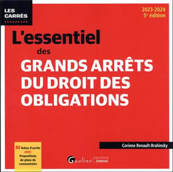 L'essentiel des grands arrêts du droit des obligations : 80 fiches d'arrêts avec propositions de plans de commentaire (édition 2023/2024)
