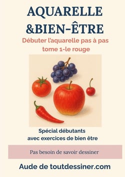 Aquarelle & bien-être : Débuter l'aquarelle pas à pas tome 1- le rouge