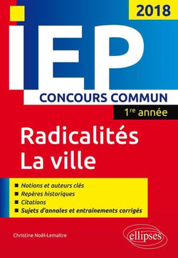 IEP concours commun - radicalités, la ville - 1re année (2018)