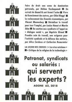 REVUE AGONE n.62 : patronat, syndicats ou salariés : qui servent les experts ?