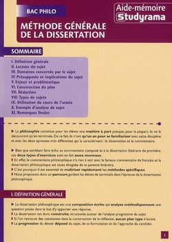 Méthode générale de la dissertation bac philo