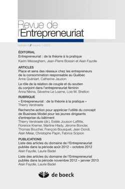 Revue de l'entrepreunariat n.2012/4
