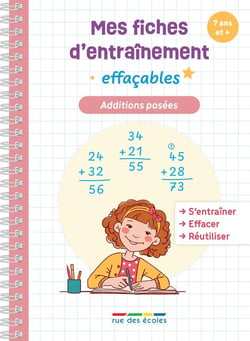 Mes fiches d'entraînement effaçables : Additions posées : S'entraîner, effacer, et réutiliser !