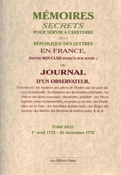 Mémoires secrets ou journal d'un observateur t.8 1775