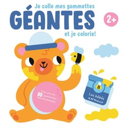Je colle mes gommettes géantes et je colorie ! : les bébés animaux