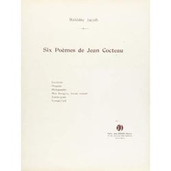 Poemes de jean cocteau (6) --- voix et piano