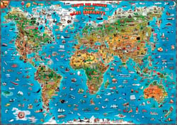 Carte du monde pour enfants - dino maps