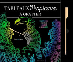Tableaux tropicaux à gratter - 6 illustrations végétales à gratter et à encadrer