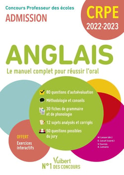CRPE concours professeur des écoles : anglais - le manuel complet pour réussir l'oral - admission 2022-2023