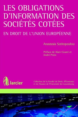 Les Obligations D Information Des Societes Cotees En Droit De L Union Europeenne