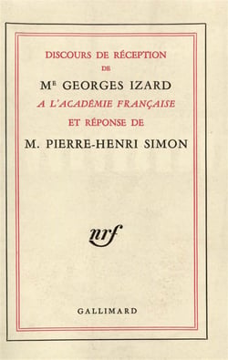 Discours de reception a l'academie francaise et reponse de m. pierre-henri simon