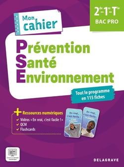 Mon cahier de Prévention Santé Environnement (PSE) 2de, 1re, Tle Bac Pro (2025) - Pochette élève