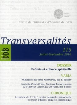 REVUE TRANSVERSALITES n.115 : enfants et enfance spirituelle