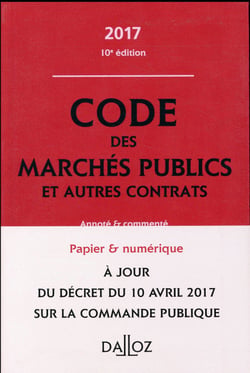 CODE DES MARCHES PUBLICS ET AUTRES CONTRATS 2017