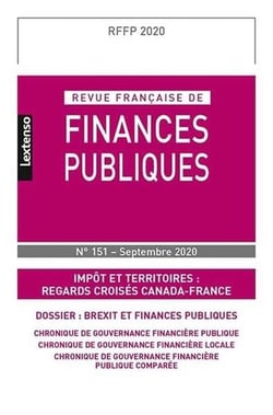 Revue française de finances publiques n.151 - impôt et territoires : regards croisés canada-france