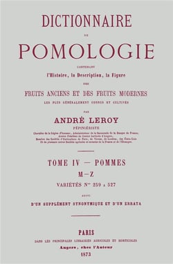 Dictionnaire de pomologie Tome 4 - pommes, M-Z