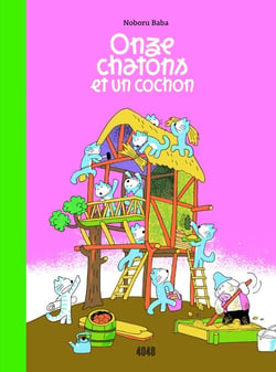 Onze chatons et un cochon