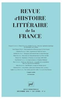 Revue d'histoire litteraire de la france n.4