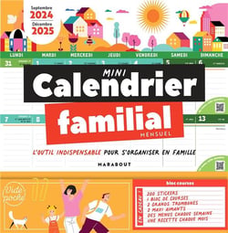 Mini calendrier familial mensuel
