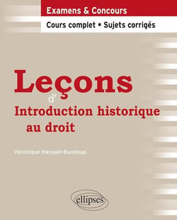Leçons d'introduction historique au droit - cours complet & sujets corrigés