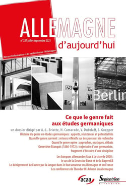 Allemagne d'aujourd'hui n.237 : ce que le genre fait aux études germaniques