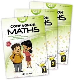 Compagnon maths : CE1 - fichiers élève 3 volumes (édition 2016)
