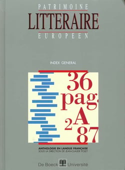 Patrimoine littéraire européen : index général