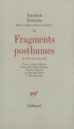Fragments posthumes (ete 1882 printemps 1884)