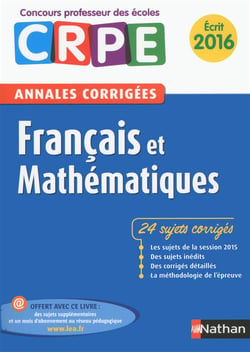 Francais Et Mathematiques Crpe Admissibilite 2016