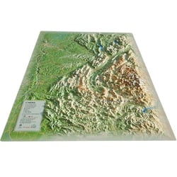 Carte en relief de l'Isère