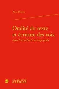 Oralité du texte et écriture des voix dans À la recherche du temps perdu