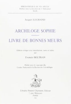 Archiloge sophie - livre de bonnes moeurs