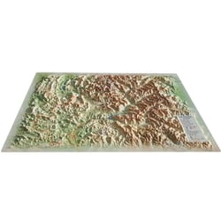 Carte en relief des Hautes Alpes