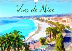 Vues de nice (calendrier mural 2021 din a4 horizontal) - 12 creations originales en tableaux de pays