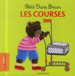 Petit ours brun mini touche a tout - les courses