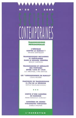 SOCIETES CONTEMPORAINES Tome 56 : transmissions patrimoniales