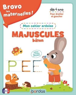Bravo les maternelles ! : Majuscules bâton : mon cahier ardoise