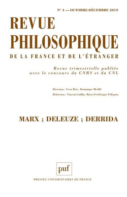 Revue philosophique de la France et de l'étranger n.144 : Marx, Deleuze, Derrida
