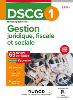 DSCG 1 Gestion juridique, fiscale et sociale - Fiches 2023-2024